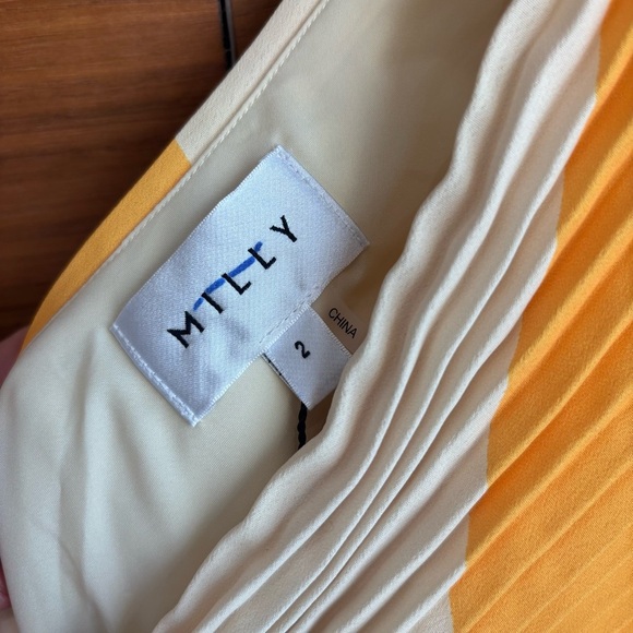 NWT Milly Linden Zebra Pleated One-Shoulder Dress, Size 2 - Picture 12 of 16